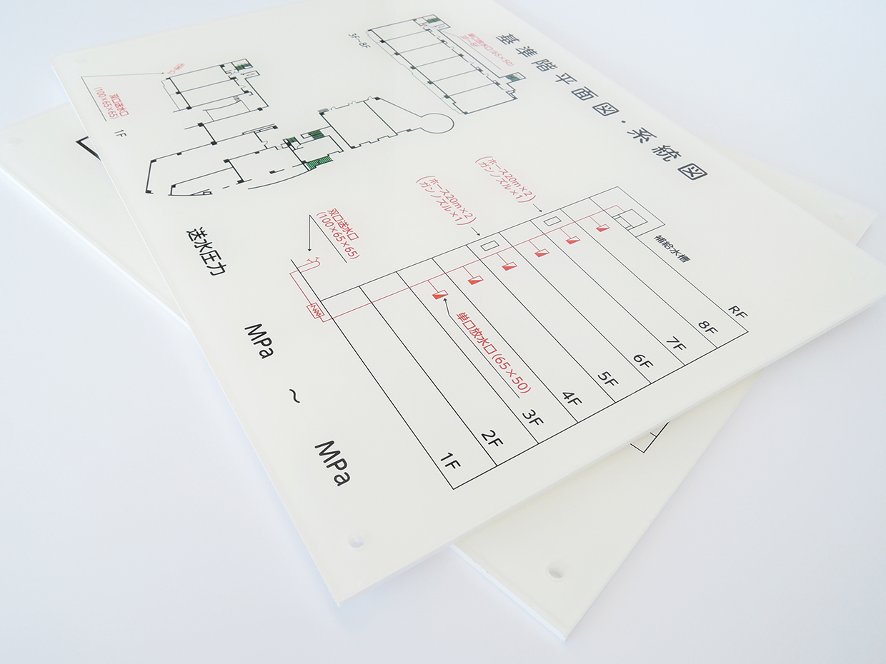 屋外設置に向いている緊急発生時に備えたアクリルプレート