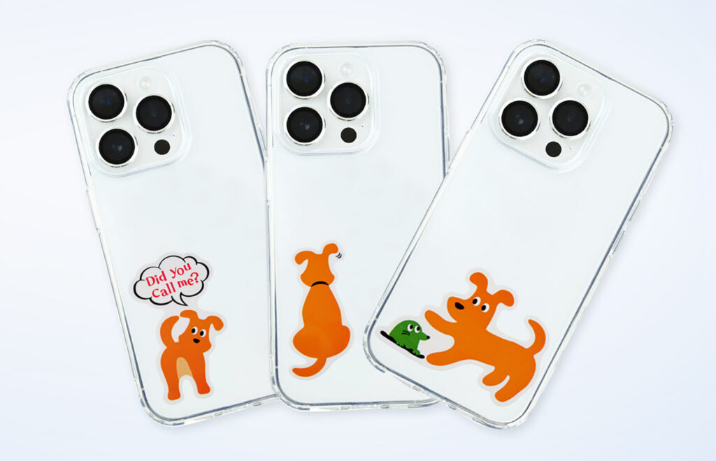 キャラクターに沿った形状でカット！オリジナルスマホステッカー